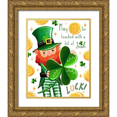 Leprechaun Gold Ornate Wood Framed Art Print with Double Matting by Tyndall, Elizabeth