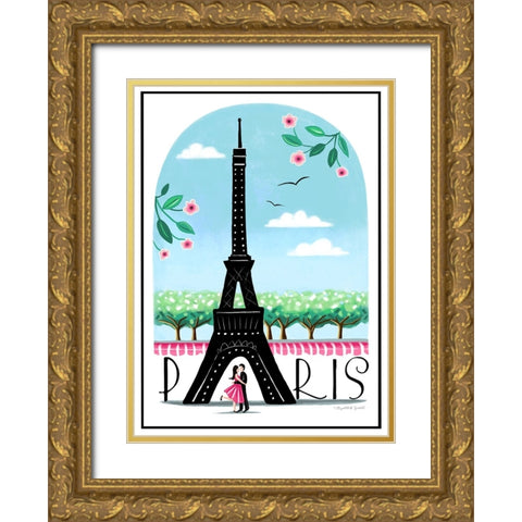 Paris Gold Ornate Wood Framed Art Print with Double Matting by Tyndall, Elizabeth