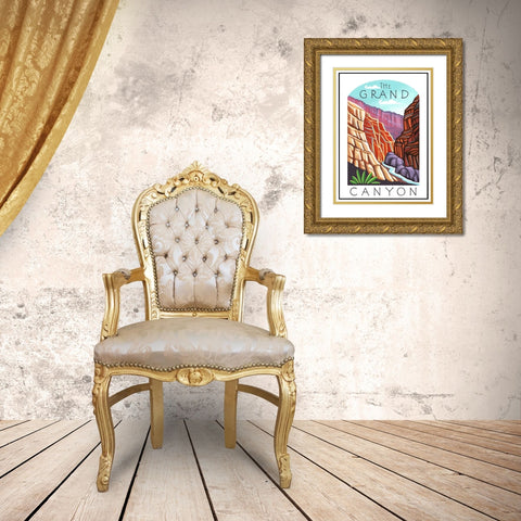 The Grand Canyon Gold Ornate Wood Framed Art Print with Double Matting by Tyndall, Elizabeth