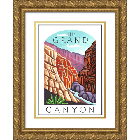 The Grand Canyon Gold Ornate Wood Framed Art Print with Double Matting by Tyndall, Elizabeth