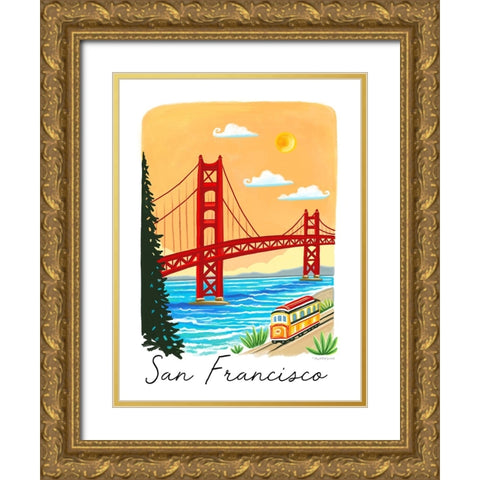 San Francisco Gold Ornate Wood Framed Art Print with Double Matting by Tyndall, Elizabeth