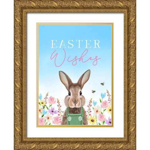 Easter Wishes II Gold Ornate Wood Framed Art Print with Double Matting by Tyndall, Elizabeth