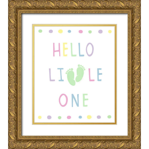 Little One Gold Ornate Wood Framed Art Print with Double Matting by Tyndall, Elizabeth