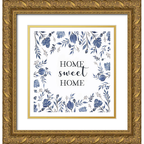 Home Sweet Home Gold Ornate Wood Framed Art Print with Double Matting by Tyndall, Elizabeth