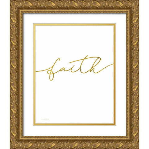 Faith Gold Ornate Wood Framed Art Print with Double Matting by Tyndall, Elizabeth