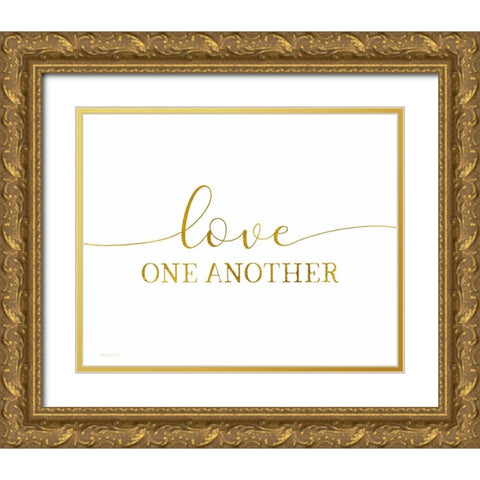 Love One Another Gold Ornate Wood Framed Art Print with Double Matting by Tyndall, Elizabeth