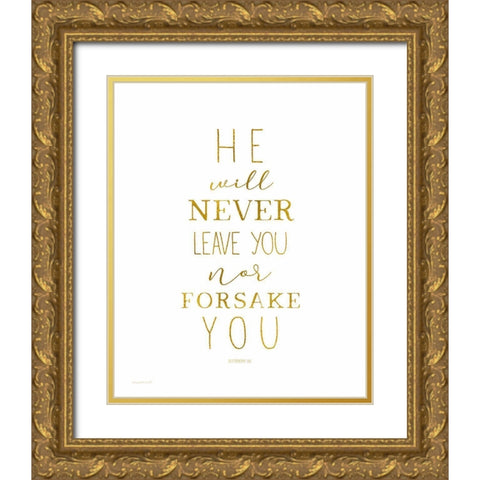 Forsake You Gold Ornate Wood Framed Art Print with Double Matting by Tyndall, Elizabeth