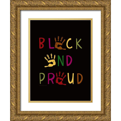 Black and Proud Gold Ornate Wood Framed Art Print with Double Matting by Tyndall, Elizabeth