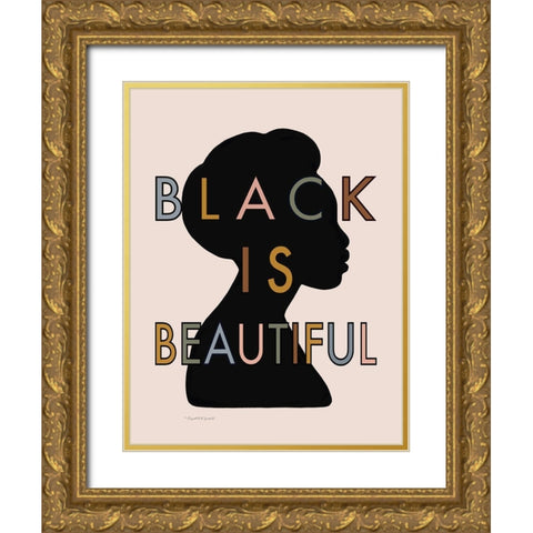 Black is Beautiful Gold Ornate Wood Framed Art Print with Double Matting by Tyndall, Elizabeth