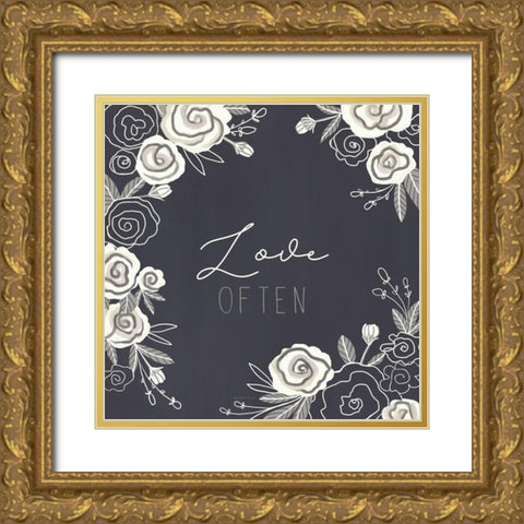 Love Often Gold Ornate Wood Framed Art Print with Double Matting by Tyndall, Elizabeth