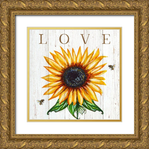 Love Gold Ornate Wood Framed Art Print with Double Matting by Tyndall, Elizabeth