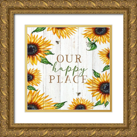 Our Happy Place Gold Ornate Wood Framed Art Print with Double Matting by Tyndall, Elizabeth