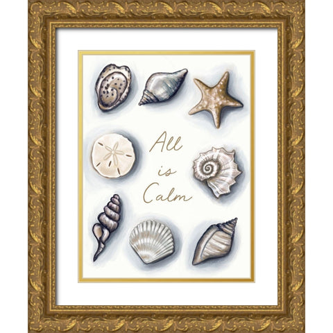 All is Calm Gold Ornate Wood Framed Art Print with Double Matting by Tyndall, Elizabeth