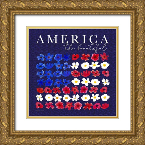 America the Beautiful Gold Ornate Wood Framed Art Print with Double Matting by Tyndall, Elizabeth