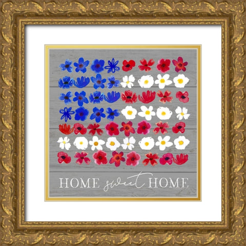 Home Sweet Home Gold Ornate Wood Framed Art Print with Double Matting by Tyndall, Elizabeth