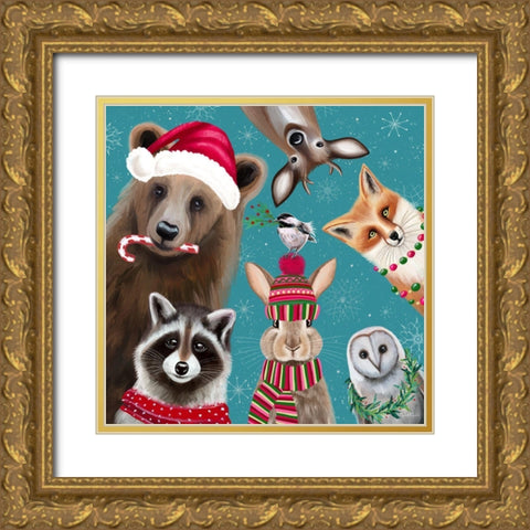 Holiday Pals II Gold Ornate Wood Framed Art Print with Double Matting by Tyndall, Elizabeth