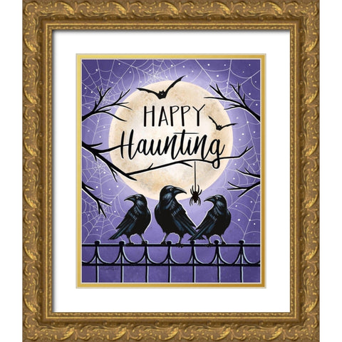 Happy Haunting Gold Ornate Wood Framed Art Print with Double Matting by Tyndall, Elizabeth