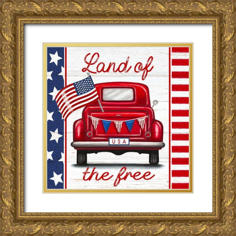 Land of the Free Gold Ornate Wood Framed Art Print with Double Matting by Tyndall, Elizabeth