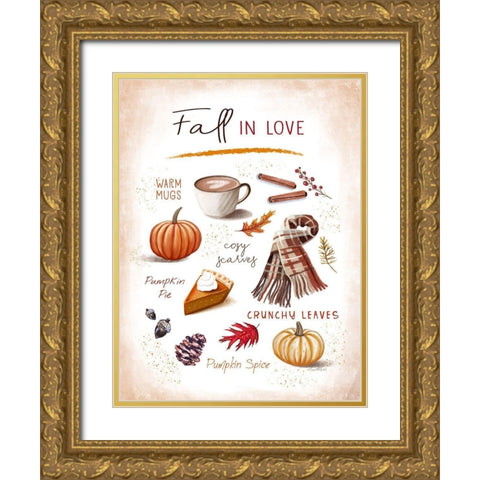 Fall in Love Gold Ornate Wood Framed Art Print with Double Matting by Tyndall, Elizabeth