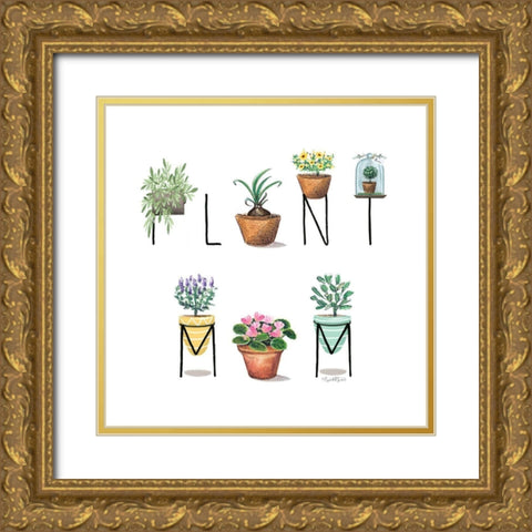 Plant Mom Gold Ornate Wood Framed Art Print with Double Matting by Tyndall, Elizabeth
