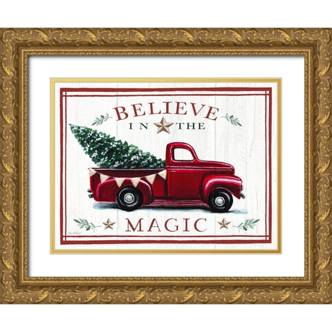 Believe in the Magic Gold Ornate Wood Framed Art Print with Double Matting by Tyndall, Elizabeth