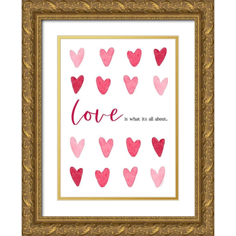 All About Love Gold Ornate Wood Framed Art Print with Double Matting by Tyndall, Elizabeth