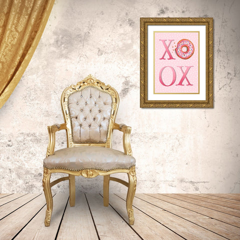 XoXo Gold Ornate Wood Framed Art Print with Double Matting by Tyndall, Elizabeth