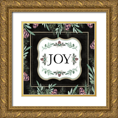 Joy Gold Ornate Wood Framed Art Print with Double Matting by Tyndall, Elizabeth