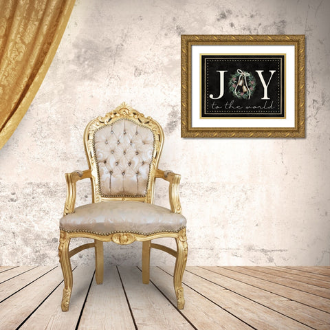 Joy to the World Gold Ornate Wood Framed Art Print with Double Matting by Tyndall, Elizabeth