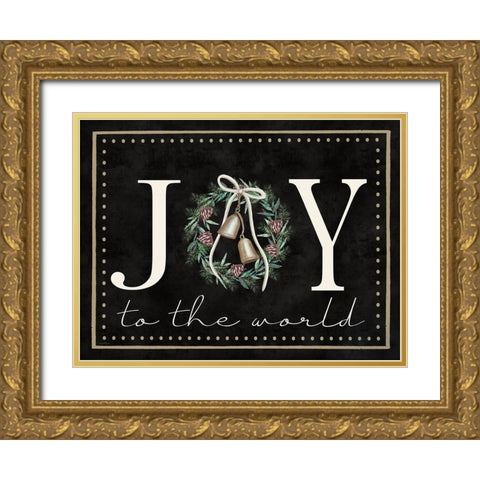 Joy to the World Gold Ornate Wood Framed Art Print with Double Matting by Tyndall, Elizabeth