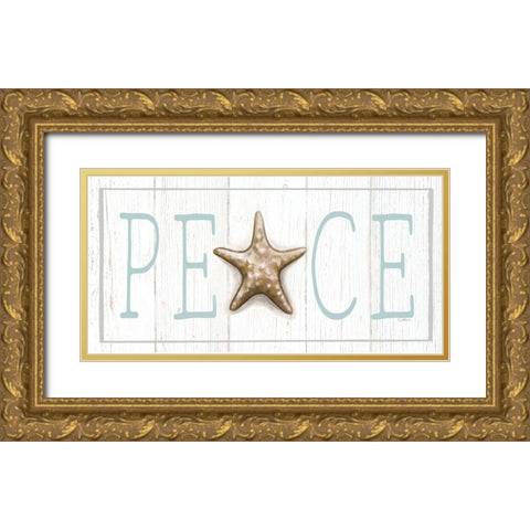 Peace Gold Ornate Wood Framed Art Print with Double Matting by Tyndall, Elizabeth