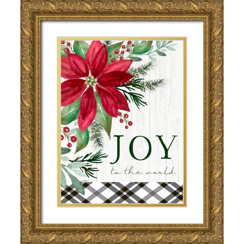 Joy to the World Gold Ornate Wood Framed Art Print with Double Matting by Tyndall, Elizabeth