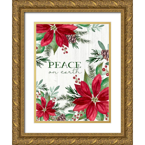 Peace on Earth Gold Ornate Wood Framed Art Print with Double Matting by Tyndall, Elizabeth
