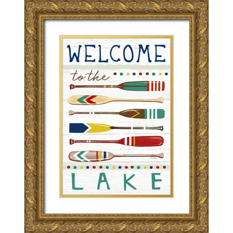 Welcome to the Lake Gold Ornate Wood Framed Art Print with Double Matting by Tyndall, Elizabeth