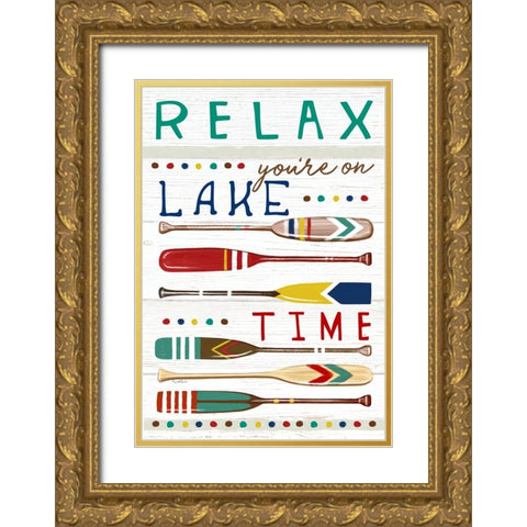 Youre on Lake Time Gold Ornate Wood Framed Art Print with Double Matting by Tyndall, Elizabeth