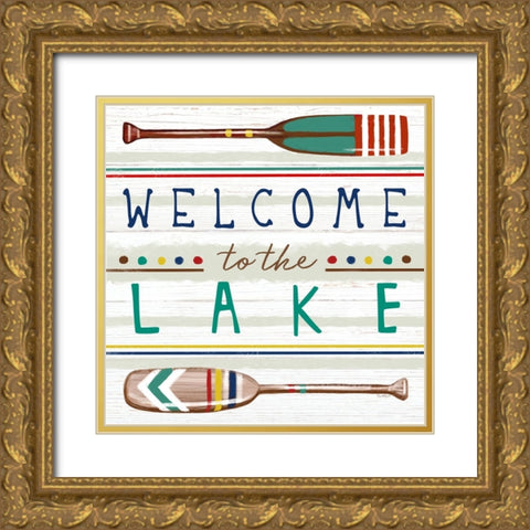 Welcome to the Lake Gold Ornate Wood Framed Art Print with Double Matting by Tyndall, Elizabeth