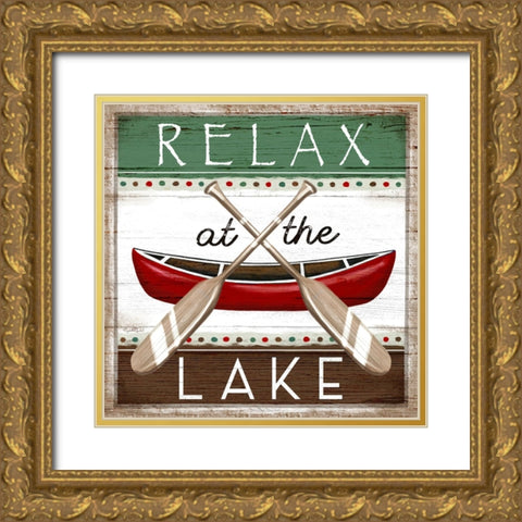 Relax at the Lake Gold Ornate Wood Framed Art Print with Double Matting by Tyndall, Elizabeth