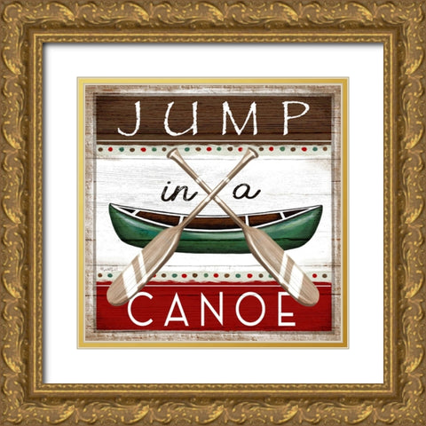 Jump in a Canoe Gold Ornate Wood Framed Art Print with Double Matting by Tyndall, Elizabeth