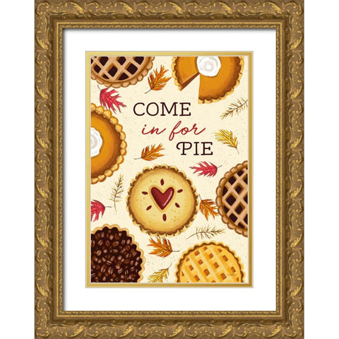 Come in for Pie Gold Ornate Wood Framed Art Print with Double Matting by Tyndall, Elizabeth