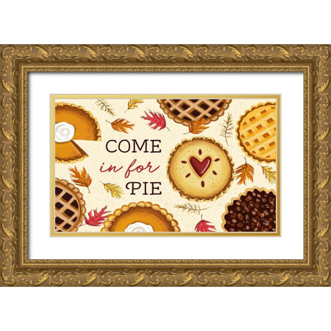 Come in for Pie Gold Ornate Wood Framed Art Print with Double Matting by Tyndall, Elizabeth