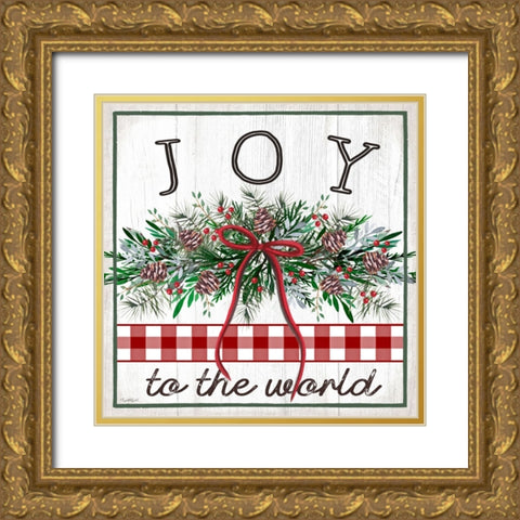 Joyful Wreath Gold Ornate Wood Framed Art Print with Double Matting by Tyndall, Elizabeth