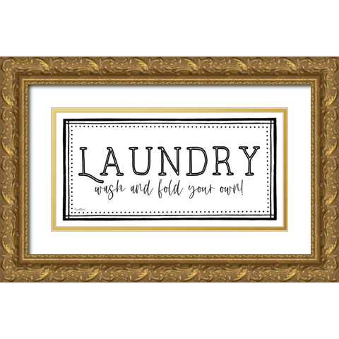 Laundry Gold Ornate Wood Framed Art Print with Double Matting by Tyndall, Elizabeth