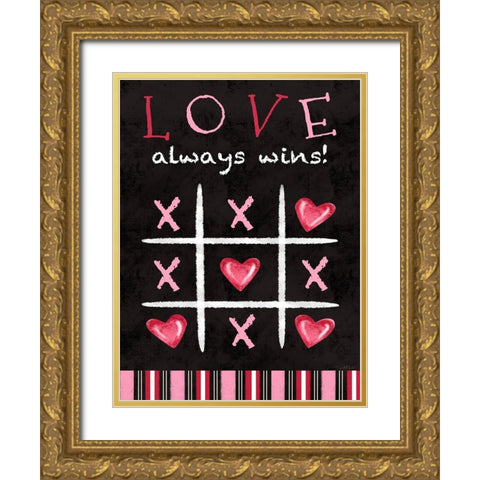 Love Always Wins Gold Ornate Wood Framed Art Print with Double Matting by Tyndall, Elizabeth