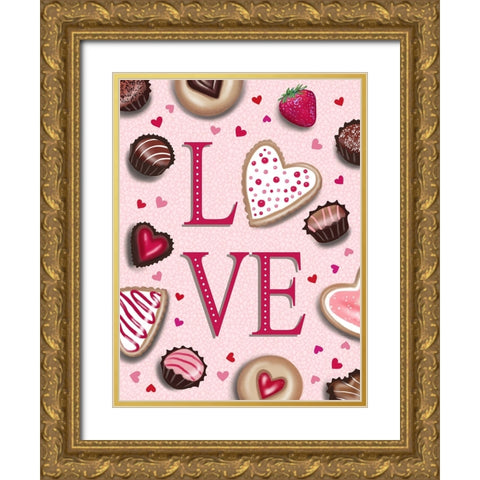 Love and Chocolate Gold Ornate Wood Framed Art Print with Double Matting by Tyndall, Elizabeth