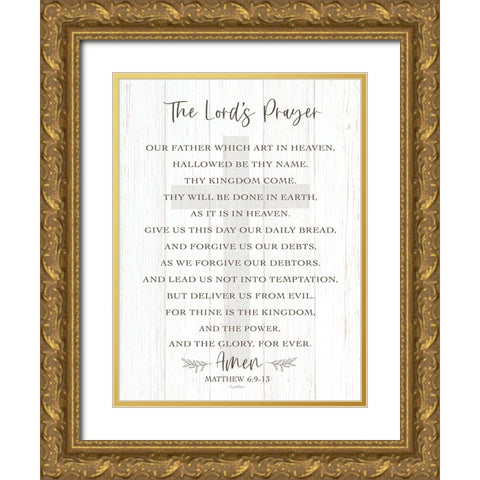 The Lords Prayer Gold Ornate Wood Framed Art Print with Double Matting by Tyndall, Elizabeth