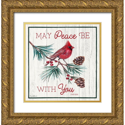 Peace Be With You Gold Ornate Wood Framed Art Print with Double Matting by Tyndall, Elizabeth