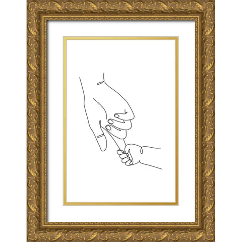 Finger Hold Gold Ornate Wood Framed Art Print with Double Matting by JJ Design House