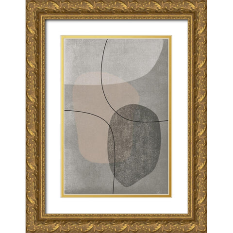 Contempo Gold Ornate Wood Framed Art Print with Double Matting by JJ Design House