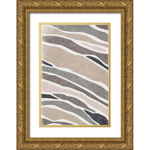 Contempo II Gold Ornate Wood Framed Art Print with Double Matting by JJ Design House