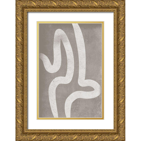 Contempo III Gold Ornate Wood Framed Art Print with Double Matting by JJ Design House
